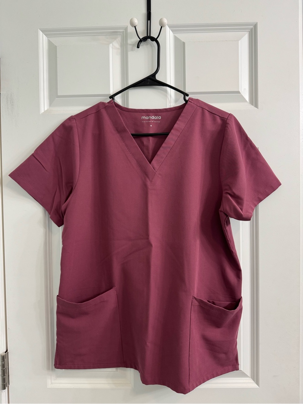 Mandala 6 Pocket scrub Top- Deep Mauve